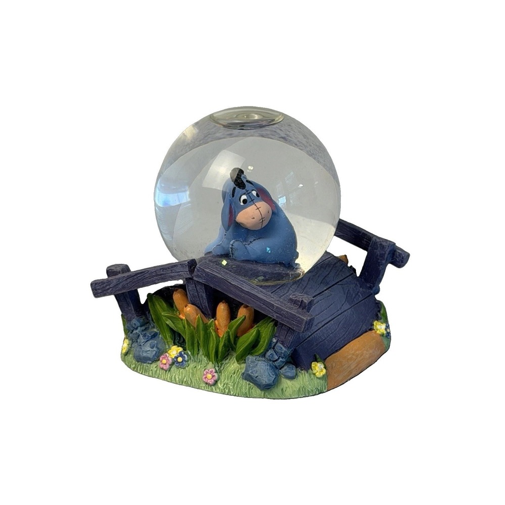 VTG Disney Eeyore On Bridge Mini Snow Globe Winnie The Pooh 2.8"x2.8"x2.4"